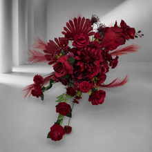 Load image into Gallery viewer, Burgundy, dark red package – 2 arches & 2 flowers - HIRE ONLY