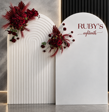 Load image into Gallery viewer, Burgundy, dark red package – 2 arches & 2 flowers - HIRE ONLY