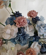 Load image into Gallery viewer, Blue, pink & white floor / plinth / table flowers - HIRE ONLY