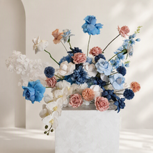 Load image into Gallery viewer, Blue, pink & white floor / plinth / table flowers - HIRE ONLY