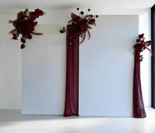Load image into Gallery viewer, 2 x rectangular backdrop, 3 x burgundy flowers - HIRE ONLY