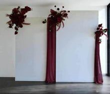 Load image into Gallery viewer, 2 x rectangular backdrop, 3 x burgundy flowers - HIRE ONLY