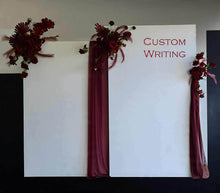 Load image into Gallery viewer, 2 x rectangular backdrop, 3 x burgundy flowers - HIRE ONLY