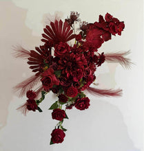 Load image into Gallery viewer, 2 x rectangular backdrop, 3 x burgundy flowers - HIRE ONLY