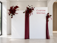 Load image into Gallery viewer, 2 x rectangular backdrop, 3 x burgundy flowers - HIRE ONLY
