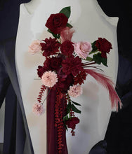 Load image into Gallery viewer, Burgundy & pink hanging flowers SMALL – easel, welcome sign, arch, floor - HIRE ONLY