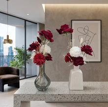 Load image into Gallery viewer, Red & white table flowers centrepieces - HIRE ONLY
