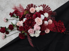 Load image into Gallery viewer, Burgundy pink & white hanging flowers LARGE – arch, backdrop, arbour - HIRE ONLY