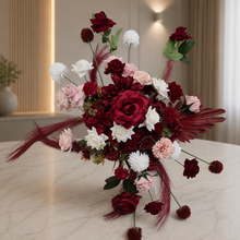 Load image into Gallery viewer, Burgundy, pink & white hanging flowers MEDIUM – arch, backdrop, arbour - HIRE ONLY