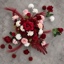 Load image into Gallery viewer, Burgundy, pink & white hanging flowers MEDIUM – arch, backdrop, arbour - HIRE ONLY