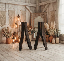 Load image into Gallery viewer, Rustic flower / mirror stand (no flowers/mirror) - 77cm tall - HIRE ONLY