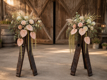 Load image into Gallery viewer, Rustic flower / mirror stand (no flowers/mirror) - 77cm tall - HIRE ONLY