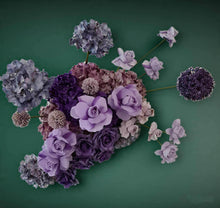 Load image into Gallery viewer, Purple / violet backdrop, arch, arbour flowers - HIRE ONLY