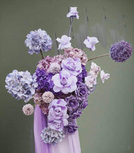 Load image into Gallery viewer, Purple / violet backdrop, arch, arbour flowers - HIRE ONLY