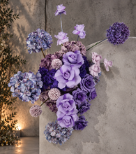 Load image into Gallery viewer, Purple / violet backdrop, arch, arbour flowers - HIRE ONLY