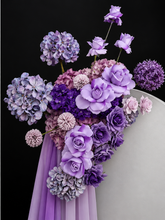 Load image into Gallery viewer, Purple / violet backdrop, arch, arbour flowers - HIRE ONLY