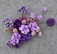 Load image into Gallery viewer, Purple / violet backdrop, arch, arbour flowers - HIRE ONLY