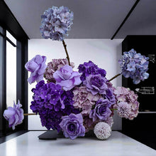 Load image into Gallery viewer, Purple / violet floor / plinth flowers - HIRE ONLY