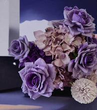Load image into Gallery viewer, Purple / violet floor / plinth flowers - HIRE ONLY