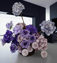 Load image into Gallery viewer, 1.8m foldable arch & 2 x purple / violet flowers – Advanced Package - HIRE ONLY