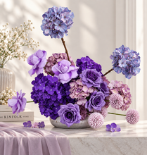Load image into Gallery viewer, Purple / violet floor / plinth flowers - HIRE ONLY