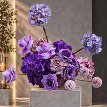 Load image into Gallery viewer, Purple / violet floor / plinth flowers - HIRE ONLY
