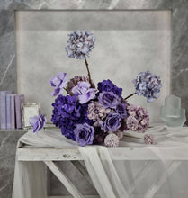 Load image into Gallery viewer, Purple / violet floor / plinth flowers - HIRE ONLY
