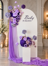Load image into Gallery viewer, 1.8m foldable arch & 2 x purple / violet flowers – Advanced Package - HIRE ONLY
