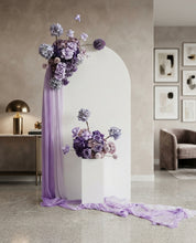 Load image into Gallery viewer, 1.8m foldable arch & 2 x purple / violet flowers – Advanced Package - HIRE ONLY