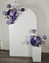 Load image into Gallery viewer, 1.8m foldable arch & 2 x purple / violet flowers – Advanced Package - HIRE ONLY