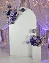 Load image into Gallery viewer, 1.8m foldable arch & 2 x purple / violet flowers – Advanced Package - HIRE ONLY