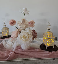 Load image into Gallery viewer, White boho table lantern - SMALL - HIRE ONLY