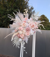 Load image into Gallery viewer, Boho Blush Romantic flowers & white stands – Basic Package - HIRE ONLY