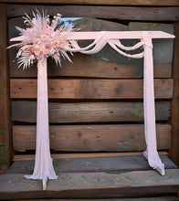 Load image into Gallery viewer, White wood arbour & 1 x Boho blush romantic flowers - HIRE ONLY