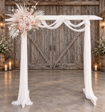 Load image into Gallery viewer, White wood arbour & 1 x Boho blush romantic flowers - HIRE ONLY