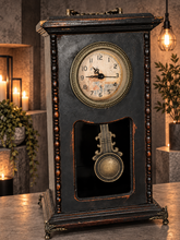 Load image into Gallery viewer, Rustic antique mantel clock – additional decor - HIRE ONLY
