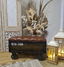 Load image into Gallery viewer, Unique rustic ottoman / bench seat – additional decor - HIRE ONLY