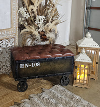 Load image into Gallery viewer, Unique rustic ottoman / bench seat – additional decor - HIRE ONLY