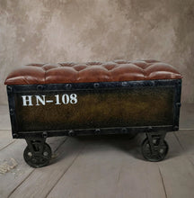 Load image into Gallery viewer, Unique rustic ottoman / bench seat – additional decor - HIRE ONLY