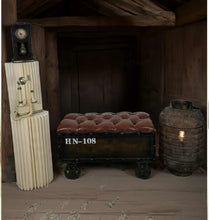 Load image into Gallery viewer, Unique rustic ottoman / bench seat – additional decor - HIRE ONLY