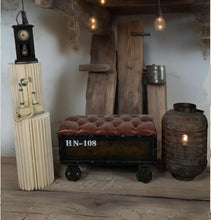 Load image into Gallery viewer, Unique rustic ottoman / bench seat – additional decor - HIRE ONLY
