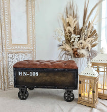 Load image into Gallery viewer, Unique rustic ottoman / bench seat – additional decor - HIRE ONLY
