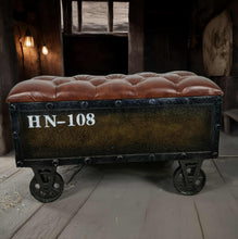 Load image into Gallery viewer, Unique rustic ottoman / bench seat – additional decor - HIRE ONLY