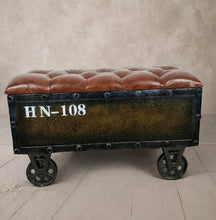 Load image into Gallery viewer, Unique rustic ottoman / bench seat – additional decor - HIRE ONLY