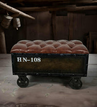 Load image into Gallery viewer, Unique rustic ottoman / bench seat – additional decor - HIRE ONLY