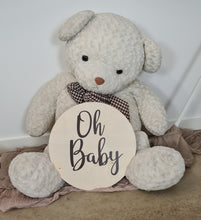 Load image into Gallery viewer, Baby shower double sided wood round - HIRE ONLY