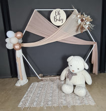 Load image into Gallery viewer, Hexagonal Backdrop Baby shower neutral / nude - Package 1 - HIRE ONLY