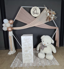 Load image into Gallery viewer, Hexagonal Backdrop Baby shower neutral / nude – Package 2 - HIRE ONLY