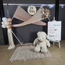 Load image into Gallery viewer, Hexagonal Backdrop Baby shower neutral / nude - Package 3 - HIRE ONLY