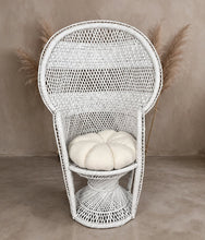 Load image into Gallery viewer, White peacock chair with cushions MEDIUM - HIRE ONLY